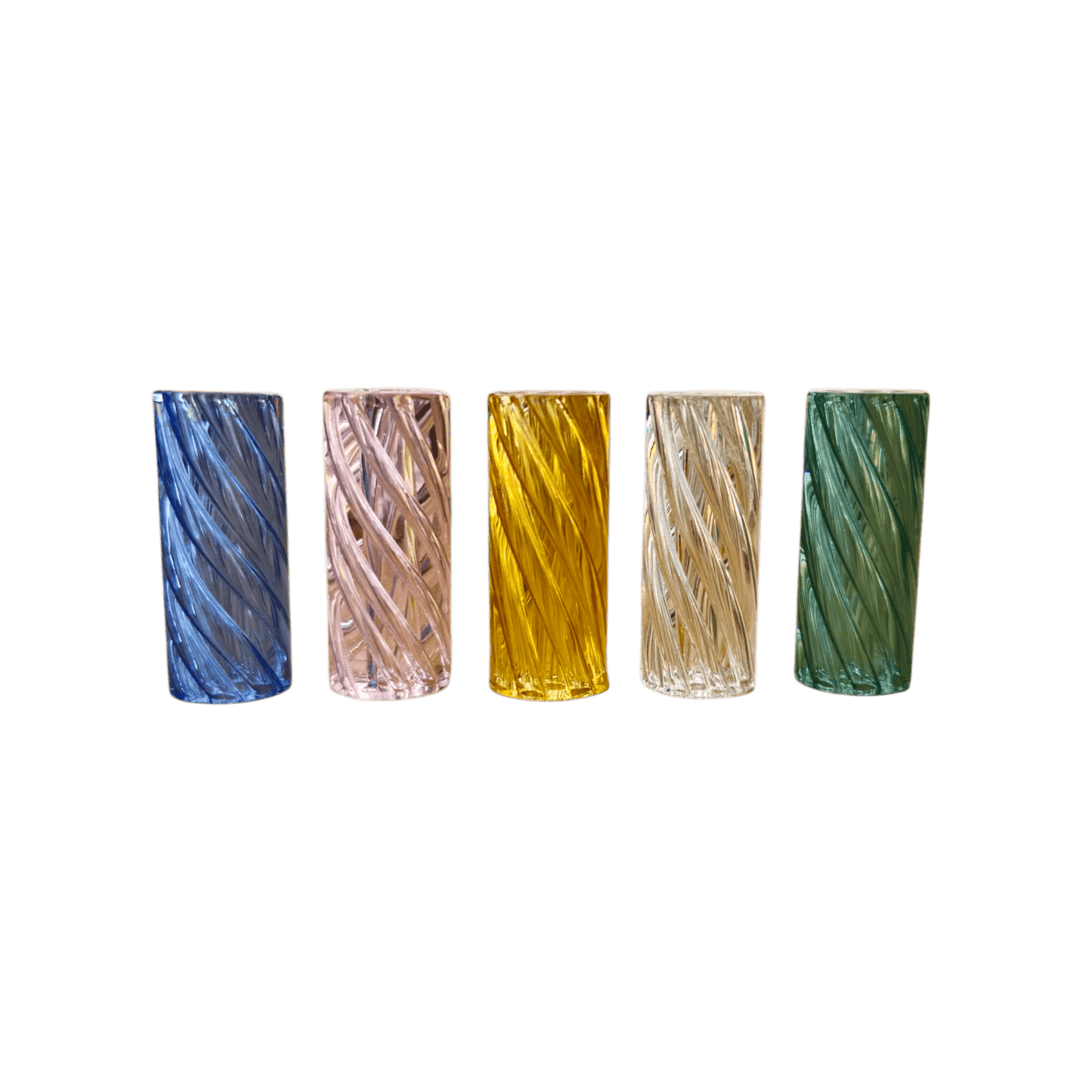 Glastips 12 mm Spiral Glastip aus dickem Glas, farbig sortiert