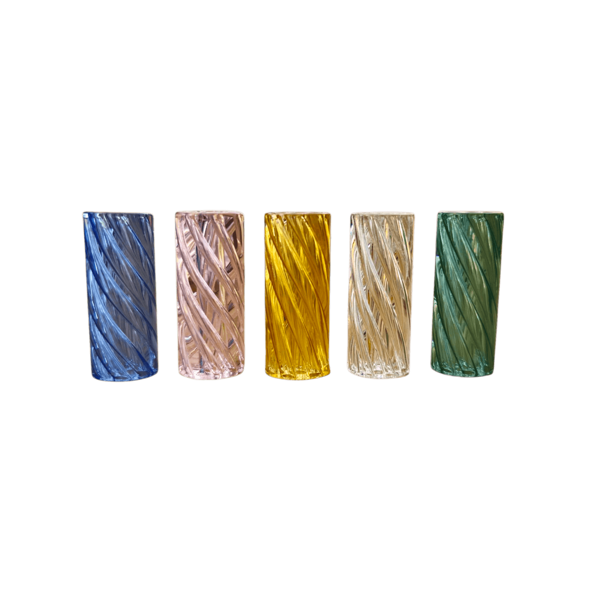 Glastips 12 mm Spiral Glastip aus dickem Glas, farbig sortiert