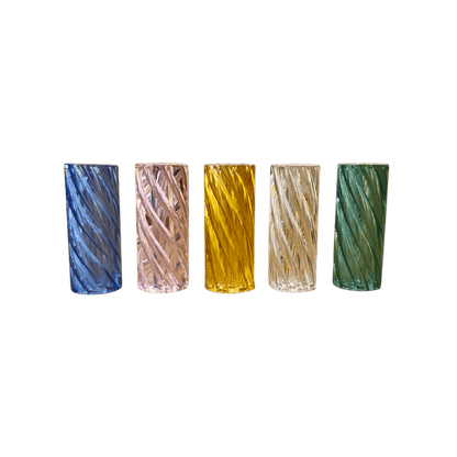 Glastips 12 mm Spiral Glastip aus dickem Glas, farbig sortiert