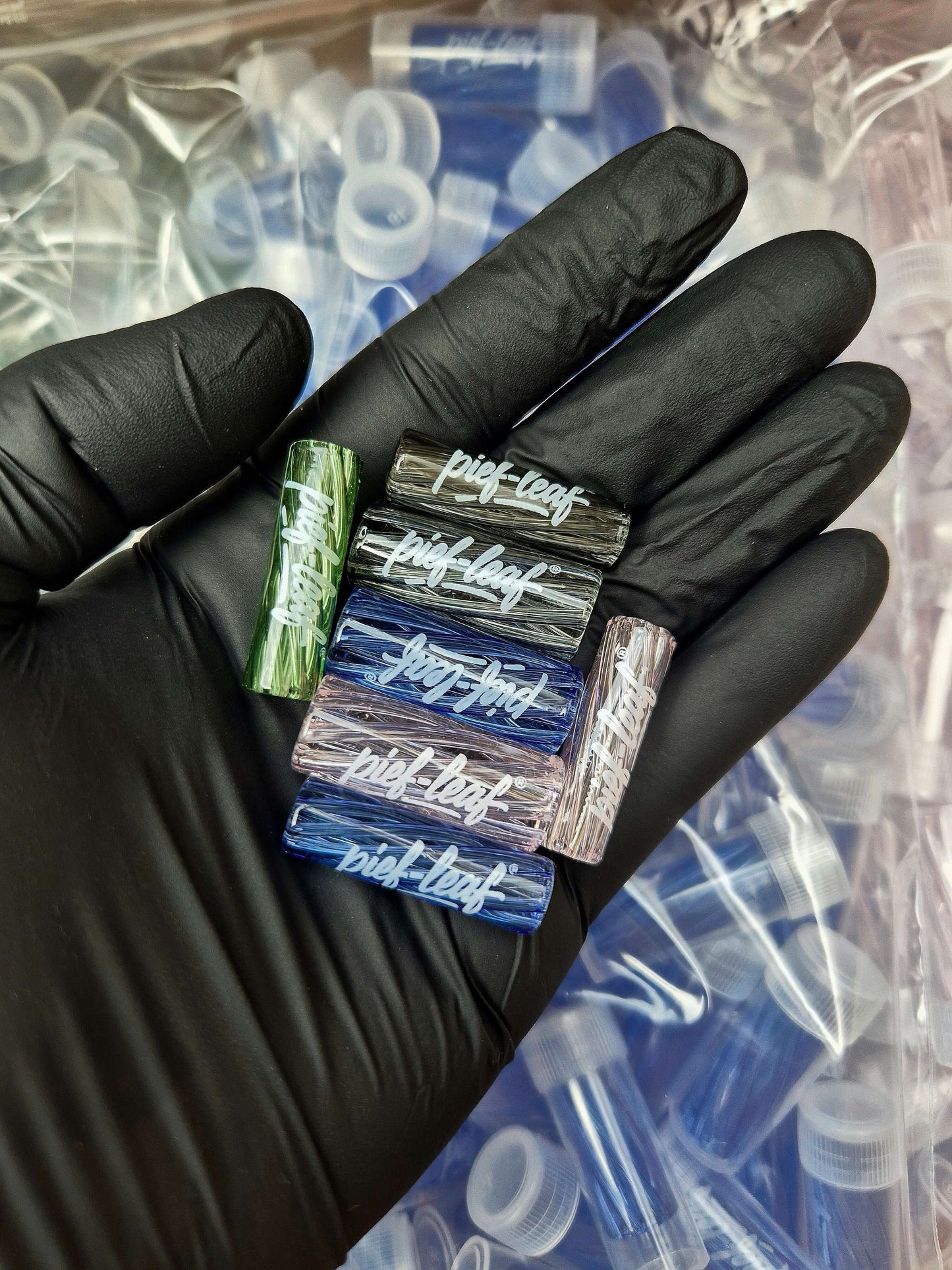 Glastips 9mm - Pief-Leaf® hochwertiger Glasfilter mit Logo-Print